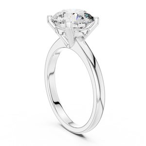 Bague de fiançailles classique en argent sterling avec moissanite taillée |   Bague de mariage intemporelle et minimaliste pour femme, sertie à griffes - Product Image 3