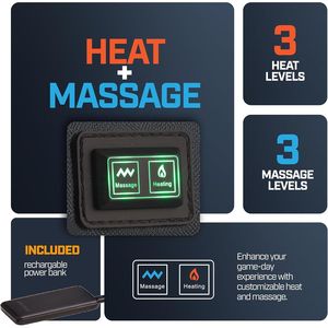Heated <b>Massage</b> <b>Reclining</b> Stadium <b>Chair</b> with Lumbar Support for Bleachers - Product Image 3