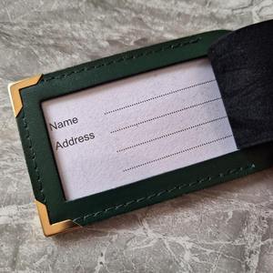 Étiquettes de bagages personnalisées en cuir véritable de luxe, faites à la main, porte-identifiant de voyage personnalisé, gravure de nom, respectueux de l'environnement - Product Image 6