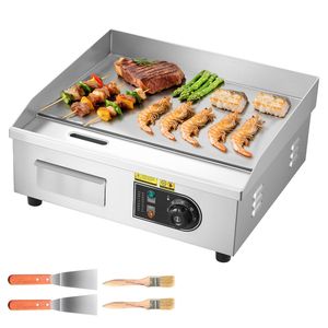 Piastra Elettrica Commerciale 45 x 30 cm 1750W 122-570 Gradi F Controllo Temperatura Regolabile Acciaio Inossidabile da Banco USA - Product Image 1