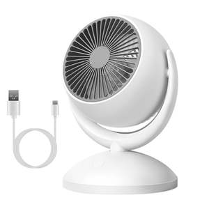 Ventilateur de bureau portable rechargeable à 4 vitesses, tête inclinable à 360 degrés, rotation automatique, oscillation intelligente, silencieux - Product Image 1