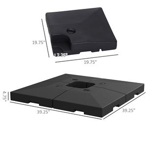Base per Ombrellone da Giardino in Acciaio Inox, Forma Quadrata con Raggio di 3M per Patio, Spiaggia, Hotel - Ombrellone da Spiaggia e Giardino - Product Image 2