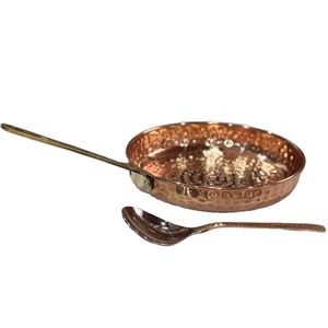 Artisan Crafted Hammered Brass Cooking Wok Kadhai <b>Pan</b> for Deep Fry Traditional Kitchenware Heavy Gauge Finish - Product Image 3
