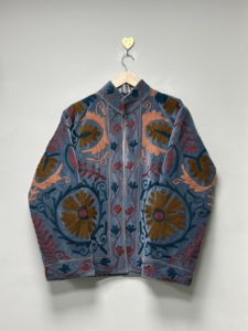 Veste bomber en velours brodé de style indien, respirante, bohème, écologique, Suzani, col rond, manches longues, grande taille, pour femmes, hiver - Product Image 1