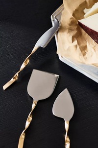 Juego de Cuchillos para Queso con Cabeza de Ciervo Dorada, Hojas de Acero Inoxidable, Mango de Metal, Solo Lavar a Mano - Product Image 2