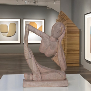 Escultura de madera hecha a mano Embrace of Souls, dos figuras abrazantes, decoración de Arte Moderno elegante para el hogar o propósito de regalo significativo - Product Image 1