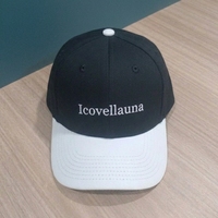 Casquette de baseball unisexe en coton à 6 panneaux bicolore personnalisée, logo brodé, visière incurvée, fermeture réglable, OEM ODM, marque privée