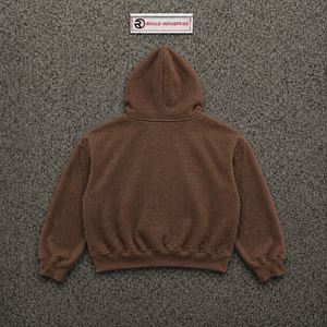 เสื้อฮู้ดซิปสีน้ำตาลวินเทจคุณภาพใหม่ สไตล์โมเดิร์นสตรีทแฟชั่น เสื้อสเวตเชิ้ตผ้าฟลีซลำลองสำหรับผู้ชาย พิมพ์ลาย - Product Image 6