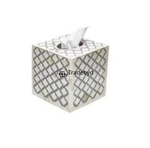 Caja y Porta Toallitas de Papel con Incrustaciones de Hueso Hechas a Mano y Ecológicas, Decoración de Hogar Elegante y de Lujo para Baño y Sala de Estar Tradebyd - Product Image 2