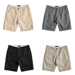 Pantalones Cortos Bermuda para Hombre, Estilo Oxford Gris Vintage, Cintura Media Elástica, Decoración Desgarrada, Tela Transpirable de Nailon/Algodón - Product Image 4