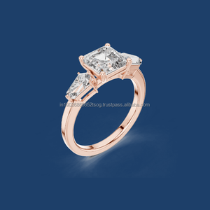 Charge mentale Bague de mariage en or plaqué or 14K ensemble pour les femmes bijoux de mariée avec bande assortie - Product Image 1