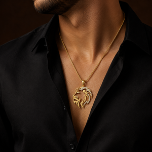 Colgante de Cabeza de León con Moissanita y Certificado GRA, Dije de Diamante Redondo, Joyería de Lujo para Uso Diario Masculino - Product Image 4