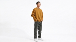 Sweat-shirt à col rond pour homme, coupe ample, manches longues, décontracté, hiver, fabrication sur mesure - Product Image 4