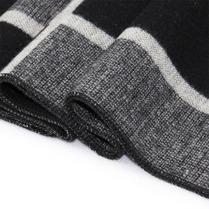 Classic Long Wool Scarf Men Color Blocking Thermal Insulation Winter Warm Knitted Scarf Adult Gray Orange Pattern 2026 - Product Image 5