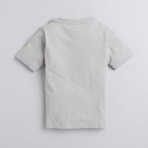 เสื้อยืดแขนครึ่งแขนผ้าฝ้าย100% ต้านเชื้อแบคทีเรียผ้ารถไฟสีเทา - Product Image 2