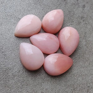 โอปอลสีชมพูธรรมชาติทรงหยดน้ำแบบคาโบชอง, พลอยทรงลูกแพร์หลังแบนปรับขนาดได้, ขัดเงาเรียบเนียน - Product Image 6