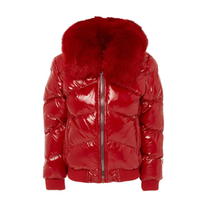 Manteau d'hiver respirant Pak Muntaha Impex pour homme, rouge brillant, rembourré en coton, avec capuche en fourrure amovible, style urbain, directement de l'usine - Product Image 1