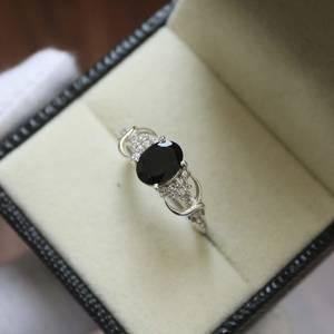 Handmade Black Onyx <b>Ring</b> S925 Sterling Silver Art Deco Oval Gemstone <b>Ring</b> Vintage Style Elegant Jewelry For Women - Product Image 5