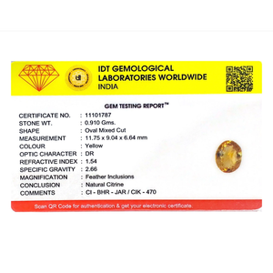 Natural Citrine Gemstone 4.55 Carat 12mm Yellow Polished Carved Jewelry Making Stone - Product Image 4