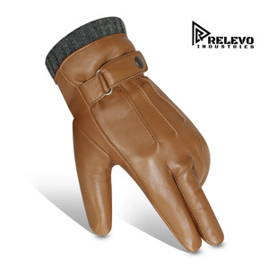 Gants en peau de mouton de haute qualité sur mesure, en cuir véritable, confortables, chauds, coupe-vent, pour un usage quotidien et festif, pour Relevo Industries - Product Image 3