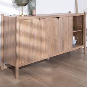 Vandana Amber Aspect 3-door <b>sideboard</b> with niches in mango wood, Japandi style Orobie, 180 cm - Product Image 2