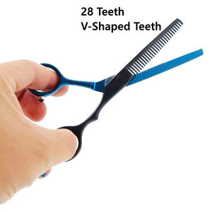 <b>Set</b> Black and Blue Color Barber <b>Razor</b> Cutting Shear With Comb <b>Set</b> Metal Steel Scissor Kit By Dentavex Corporation - Product Image 2
