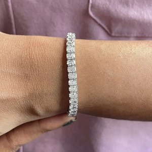 Top Demanded High Sparkle Square Radiant Cut Moissanite <b>Charm</b> Bracelet for Wedding Party Use Available at Factory Price - Product Image 3