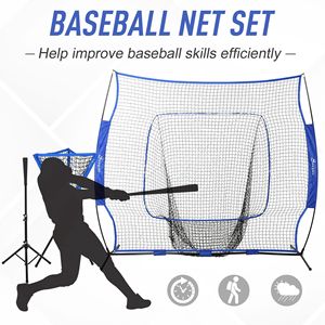 Set di Reti Portatili Blu 7.5x7ft per Allenamento Baseball, Include Rete di Ricezione e Porta Palline per Pratica di Battuta e Lancio - Product Image 6
