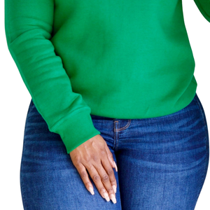 เสื้อสเวตเชิ้ตผ้าฟลีซคอกลมพรีเมียมปักลายตัวอักษรกรีกสำหรับผู้หญิง รุ่น PHIRST สำหรับฤดูหนาว - Product Image 5