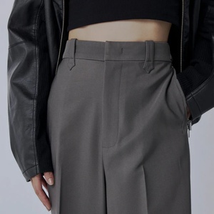 Pantalones Casuales Holgados para Mujer, con Cordón Ajustable, Color Sólido, Cintura a la Moda, Pantalones Anchos Casuales - Product Image 2