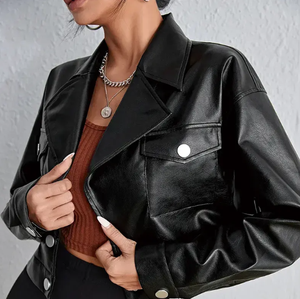 Chaqueta de Cuero Corta para Mujer, Nueva, Modelo 2026, Elegante, Resistente al Viento - Product Image 2