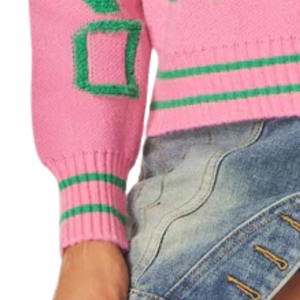 AKA Cardigan Rose pour Femme, Pull en Maille à Motifs Grecs, Style Décontracté et Élégant, Vêtement Premium - Product Image 3