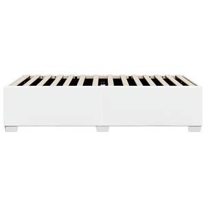 Cadre de lit double XL rembourré en similicuir blanc, bois d'ingénierie avec base en contreplaqué, lit rembourré moderne - Product Image 5