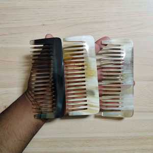 Handcrafted High Gloss Buffalo Horn Hair <b>Comb</b> <b>Wide</b> Tooth Luxury Detangling <b>Comb</b> at Wholesale Price - Product Image 6