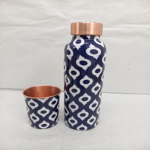 Stylish <b>copper</b> water <b>bottle</b> with polished surface ideal for <b>drinking</b> water supports wellness at home office gym travel - Product Image 2