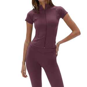 Professional Womens <b>Yoga</b> Set With Zipper <b>Jacket</b> And High Waist Leggings Two Piece Fitness Wear <b>Yoga</b> Set - Product Image 1