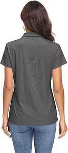 Camisetas de Golf al Por Mayor, OEM, con Logotipo Personalizado, Tallas Grandes, Contraste de Color, Tejidas, Casuales, de Algodón, Manga Corta, Transpirables, para Mujer - Product Image 3