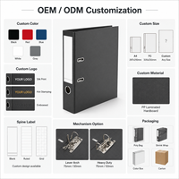 Carpeta Archivadora A4 con Logotipo Personalizado, 75 mm, PP Laminado, Cartón Resistente, 2 Anillas, para Archivo de Documentos de Oficina y Escuela, OEM