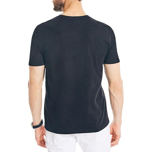Men's Black Short Sleeve O-Neck T-<b>Shirt</b> Regular Fit 100% Cotton Jersey Knitted Casual Solid Color Blank Design - Product Image 2