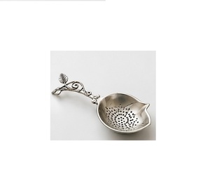 Classic Polished Stainless Steel Tea Strainer with Fleur De Lis Handle Reusable Infuser - Product Image 5