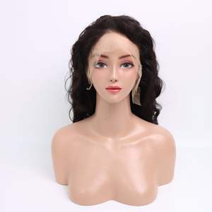 Vente en gros 1B Frontal 13x6 Extensions de cheveux vietnamiens de haute qualité 16 pouces Perruque ondulée de plage en cheveux vierges noirs - Product Image 5