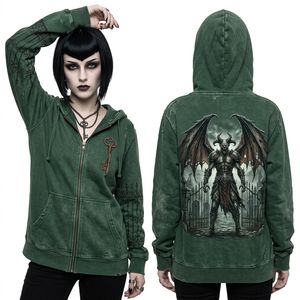 Sudadera con Capucha Gris Oscuro con Lavado Ácido para Mujer, Estampado de Galaxia Celestial y Constelaciones, Mapa de Estrellas con Esqueletos, Estilo Urbano, Oversize - Product Image 4