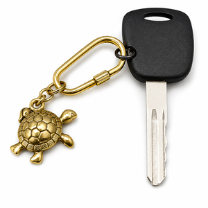 Vintage Brass <b>Turtle</b> Keychain Sea <b>Turtle</b> Key <b>Ring</b> Nautical Marine Ocean Gift Collectible Accessory - Product Image 1
