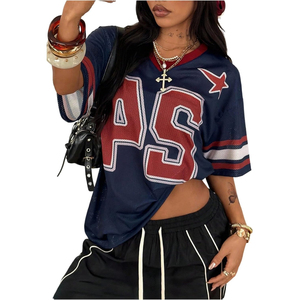 Maillot de basket-ball en maille pour femmes, col en v, coupe ample, imprimé par sublimation, vêtements de sport respirants, rose et blanc, 23 - Product Image 4