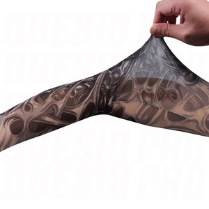 Manchon de bras en soie anti-UV, respirant et rafraîchissant, antidérapant, pour cyclisme, protection solaire, effet tatouage, grande taille - Product Image 1