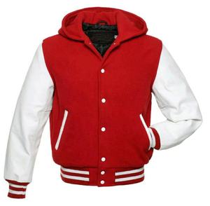 Chaqueta de invierno de lana de talla grande personalizada XL para hombre, letras de béisbol bordadas, tejido de punto, Mangas de cuero, servicio informal OEM - Product Image 1