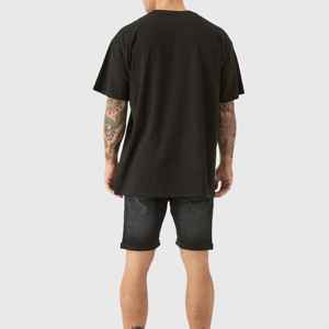 Shorts en denim imprimé de qualité supérieure, nouveau design, couleur noire, broderie personnalisée, shorts en jean pour hommes - Product Image 3