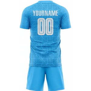 Tenue de football professionnelle à col rond, personnalisable par sublimation, kit d'équipe en interlock, équipement de performance pour le marché américain - Product Image 6