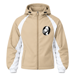 Beige White Hooded Tracksuit Set Full Zip <b>Jacket</b> <b>Straight</b> Leg Pants Custom Casual Athletic Training Sportswear Two Piece Set - Product Image 5