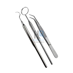 Kit d'examen dentaire en acier inoxydable, miroir manuel, sonde, pince, ensemble d'instruments de diagnostic, outils dentaires professionnels de haute qualité - Product Image 4